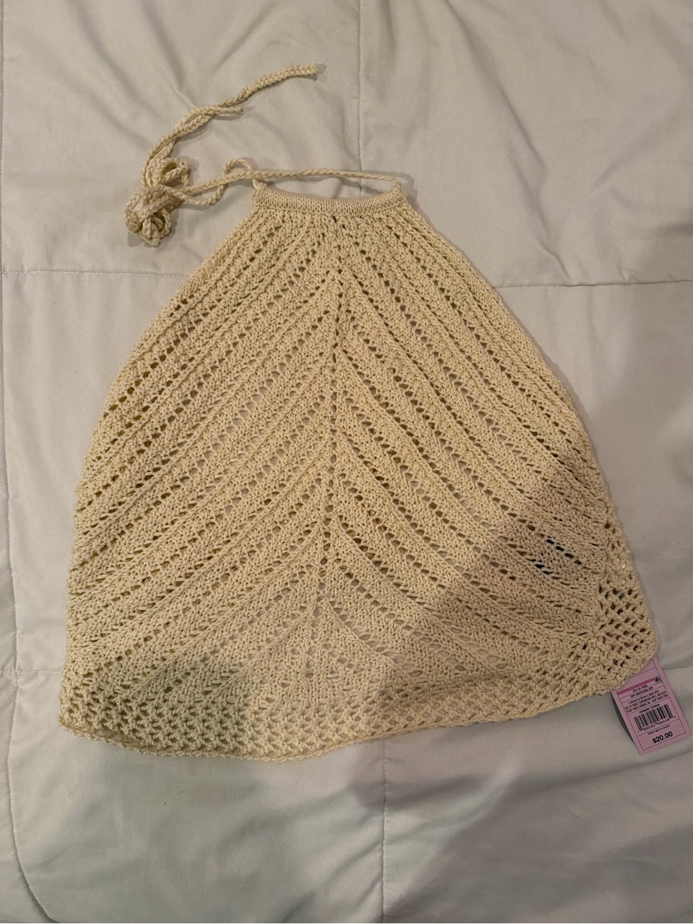 Crochet holter top - Cream